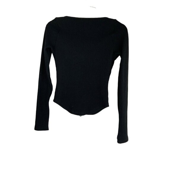 Good American crop ribbed zippered top long sleeves with zips - Picture 7 of 8